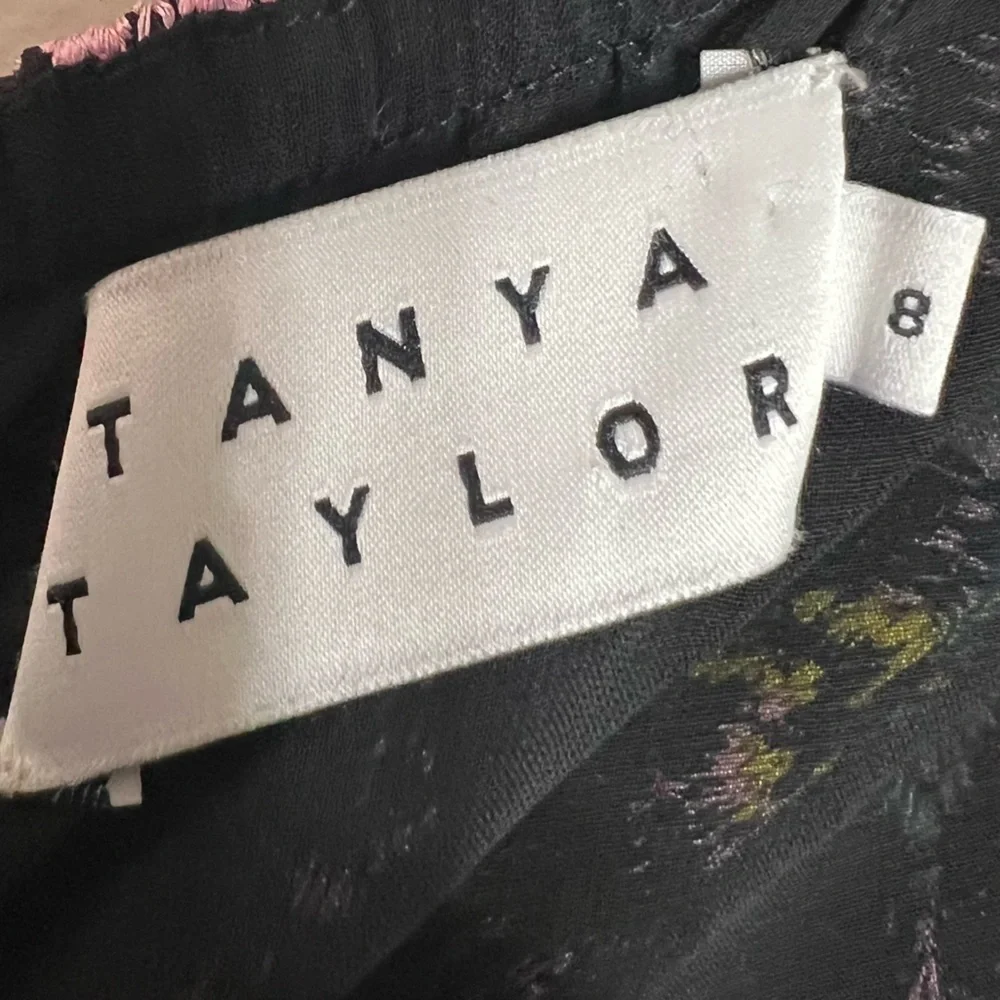 Tanya Taylor Georgette Tessa Black Silk Floral Embroidered Tassel Accent Top 8 - Picture 14 of 14